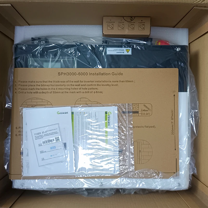 GROWATTINVERTER FASE ÚNICA 3KW 4KW 5KW 6KW SPF6000 24V 48V CON BATERÍA