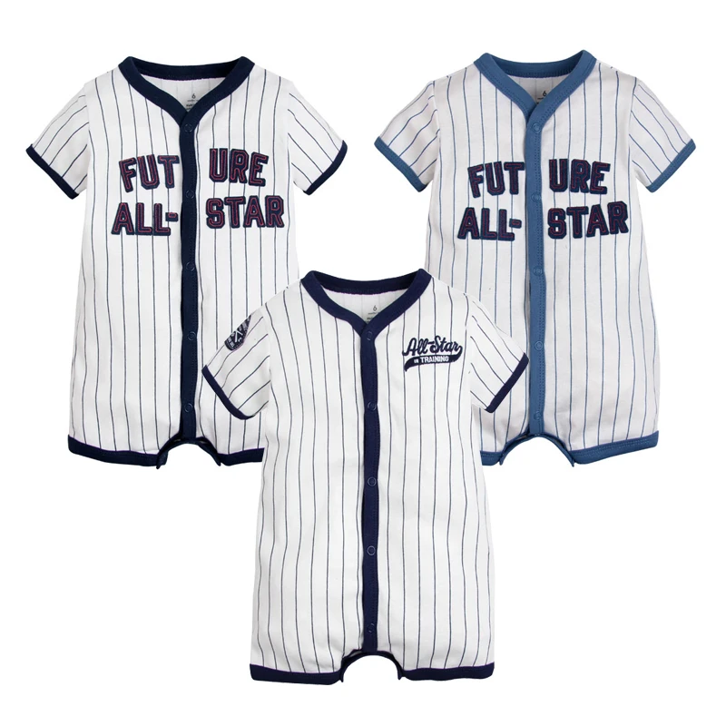 

Summer Baby Clothes Boys Rompers Newborn Children Clothes Ropa Bebe Jumpsuit Cotton Sports Baseball Rompers Outfits Baby Clothes