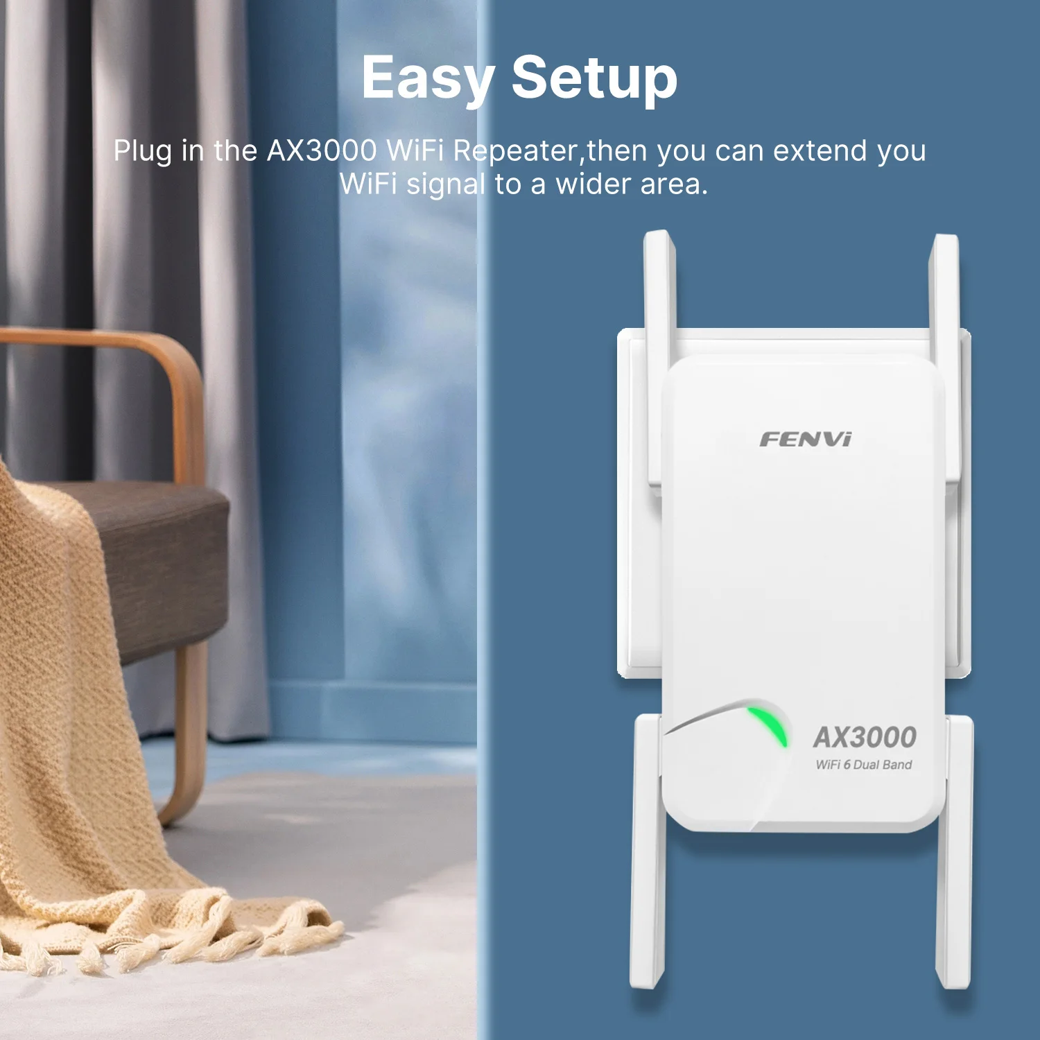 AX3000 WiFi 6 Repeater Roteador Wi-fi 6 Signal Booster 5G 2.4G 802.11ac Gigabit Long Range WiFi Extender Amplifier WPS Easy Set