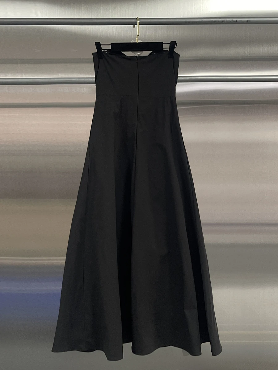 CHICEVER noir épissé simple boutonnage combinaison femme col carré sans manches tempérament élégant femmes combinaisons mode