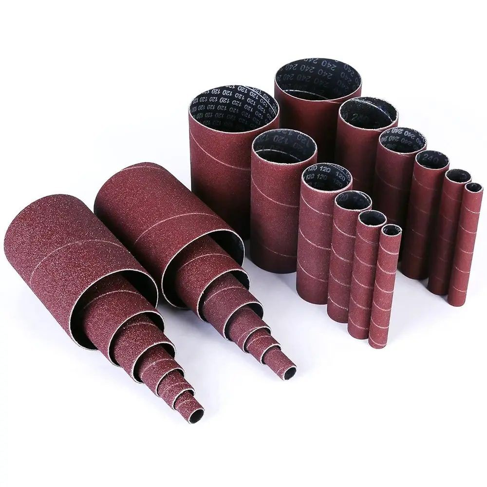 6pcs Accessories Universal Spindle Sander Sleeves Polish 80# Sanding Drum Kit 120# Durable Grinding Tools