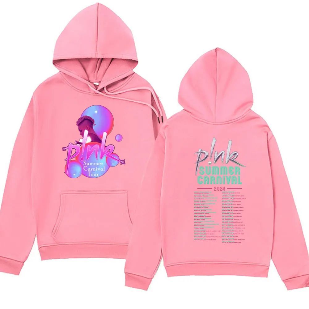 P! Nk Pink Summer Carnival 2024 Festival World Tour Hoodie Men Women Oversized Streetwear Sweatshirts Top Autumn Fleece Pullover