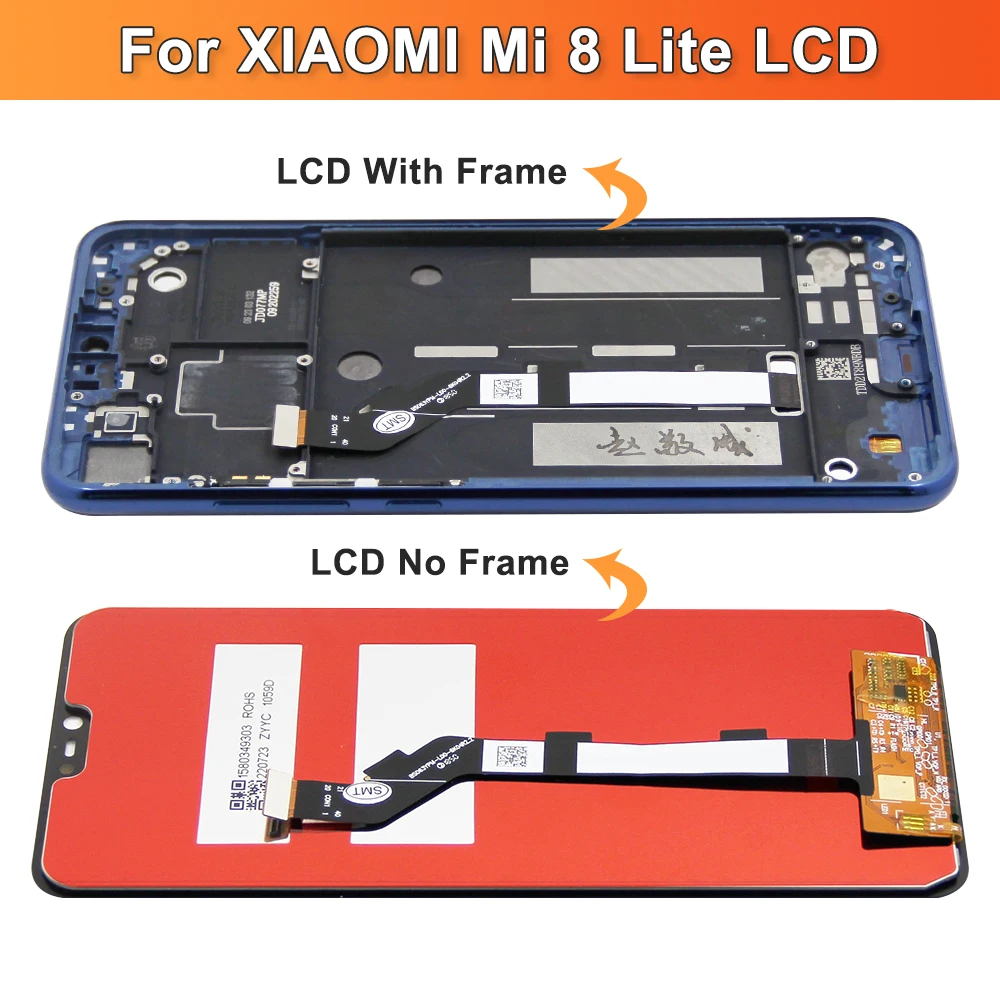 High Quality Mi 8 Lite Screen Replacement, for Xiaomi Mi 8 Youth LCD Display Mi 8X M1808D2TG Touch Screen Assembly with Frame