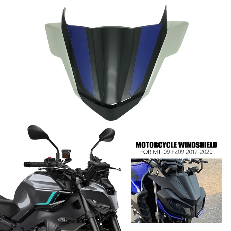 Fit For YAMAHA MT09 MT-09/SP FZ 09 MT 09 FZ09 2017 2018 2019 2020 Motorcycle Front Windshield Windscreen Airflow Wind Deflector