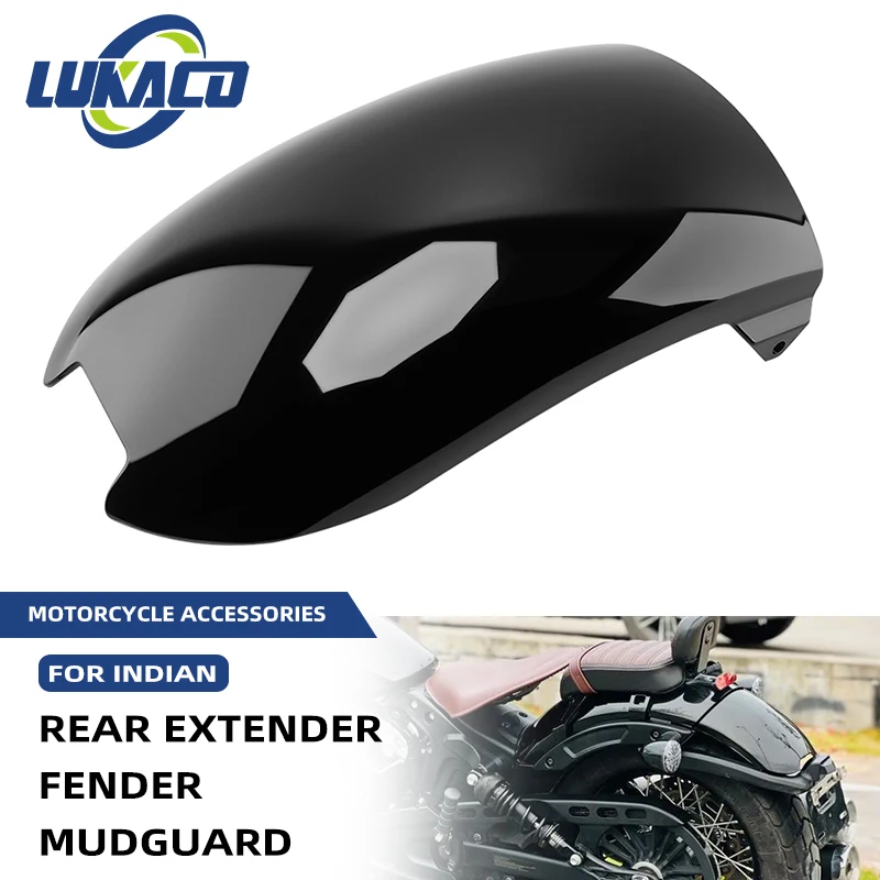

Bright Black Motorcycle Accessories Rear Extender Extension Fender Mudguard Cover For Indian Scout Bobber 2015 2016 2017-2025
