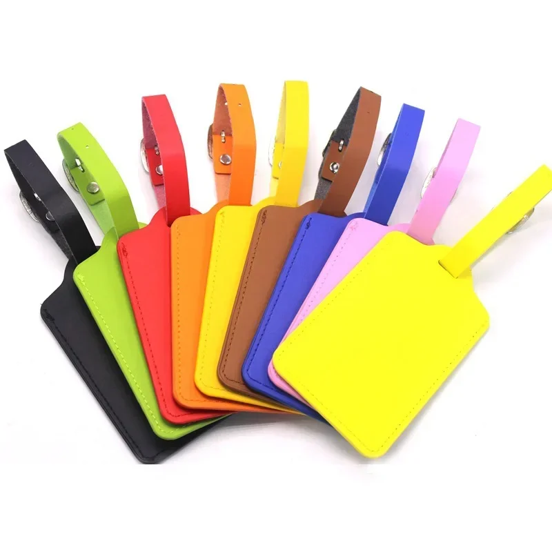 1PCS PU Leather Suitcase Luggage Tag Label Bag Pendant Handbag Portable Travel Accessories Name ID Address Tags