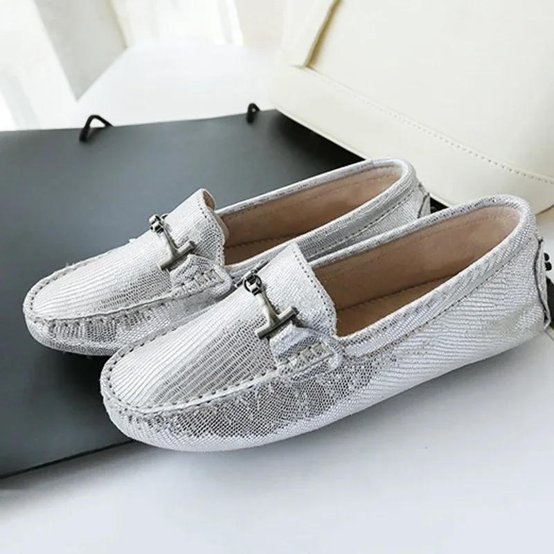 Shoes Women 2024 New women genuine Leather flats casual female Moccasins Spring Summer lady loafers Women Driving Shoes