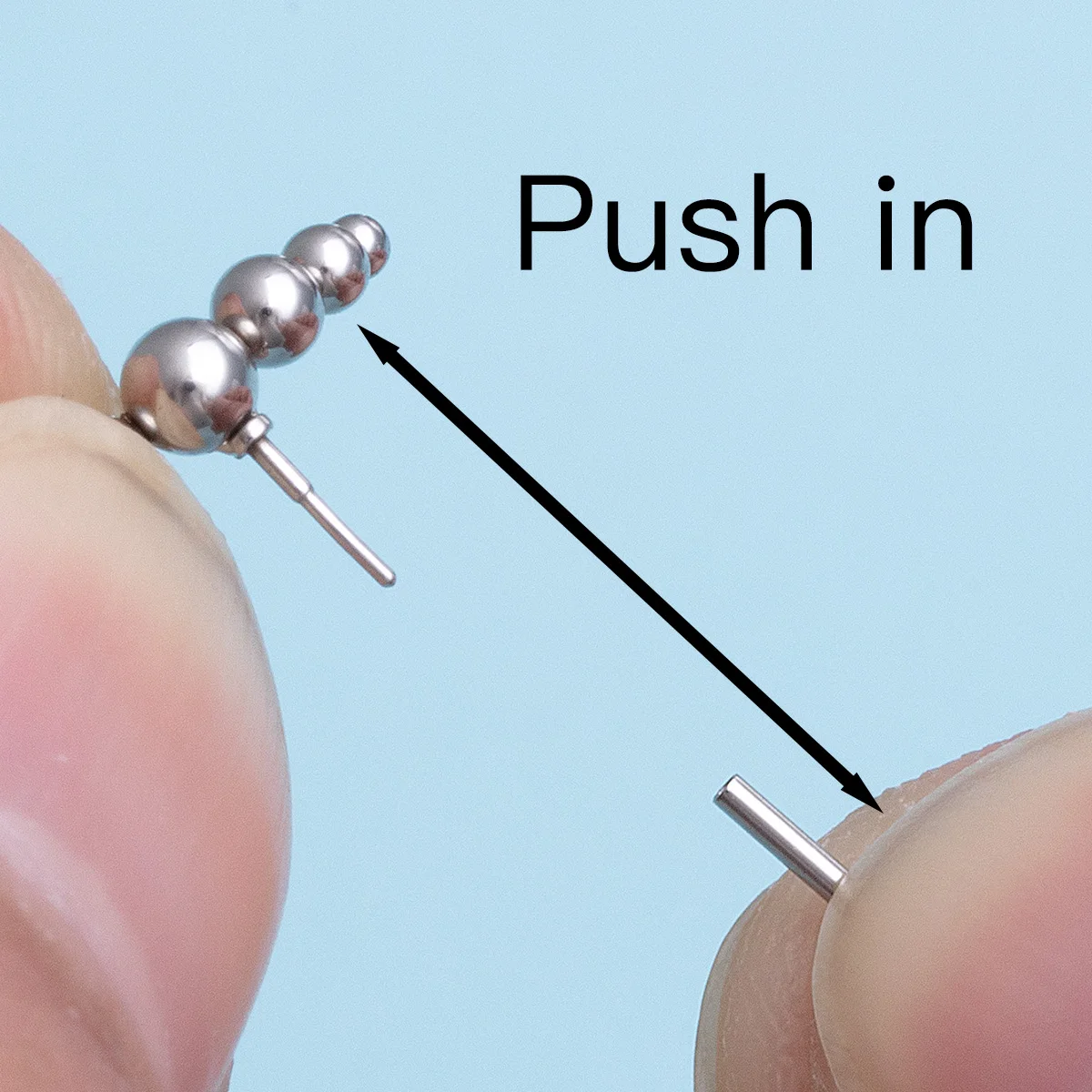 1pc faden lose Lippen ringe Labret Monroe Nieten Push-In Edelstahl Helix Muschel Knorpel Tragus Ohrring spitzen Schmuck 20g – Detail 4
