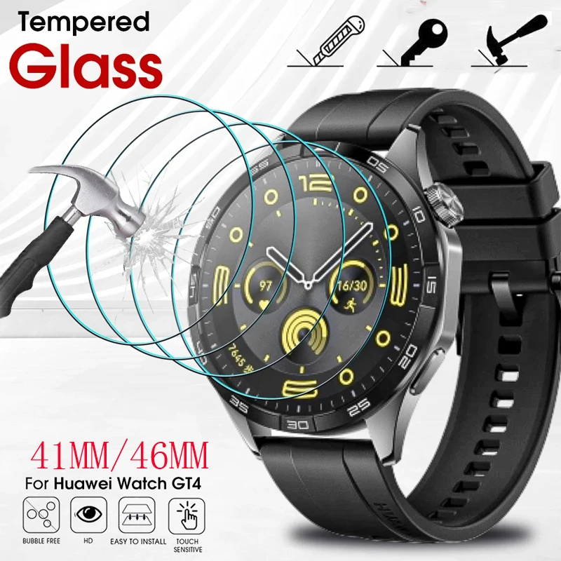 Tempered Glass Film For Huawei Watch GT5 4 46mm 41mm Screen Protector Anti-Scratch 3D Glass Film For Huawei Watch GT5Pro 42 46mm