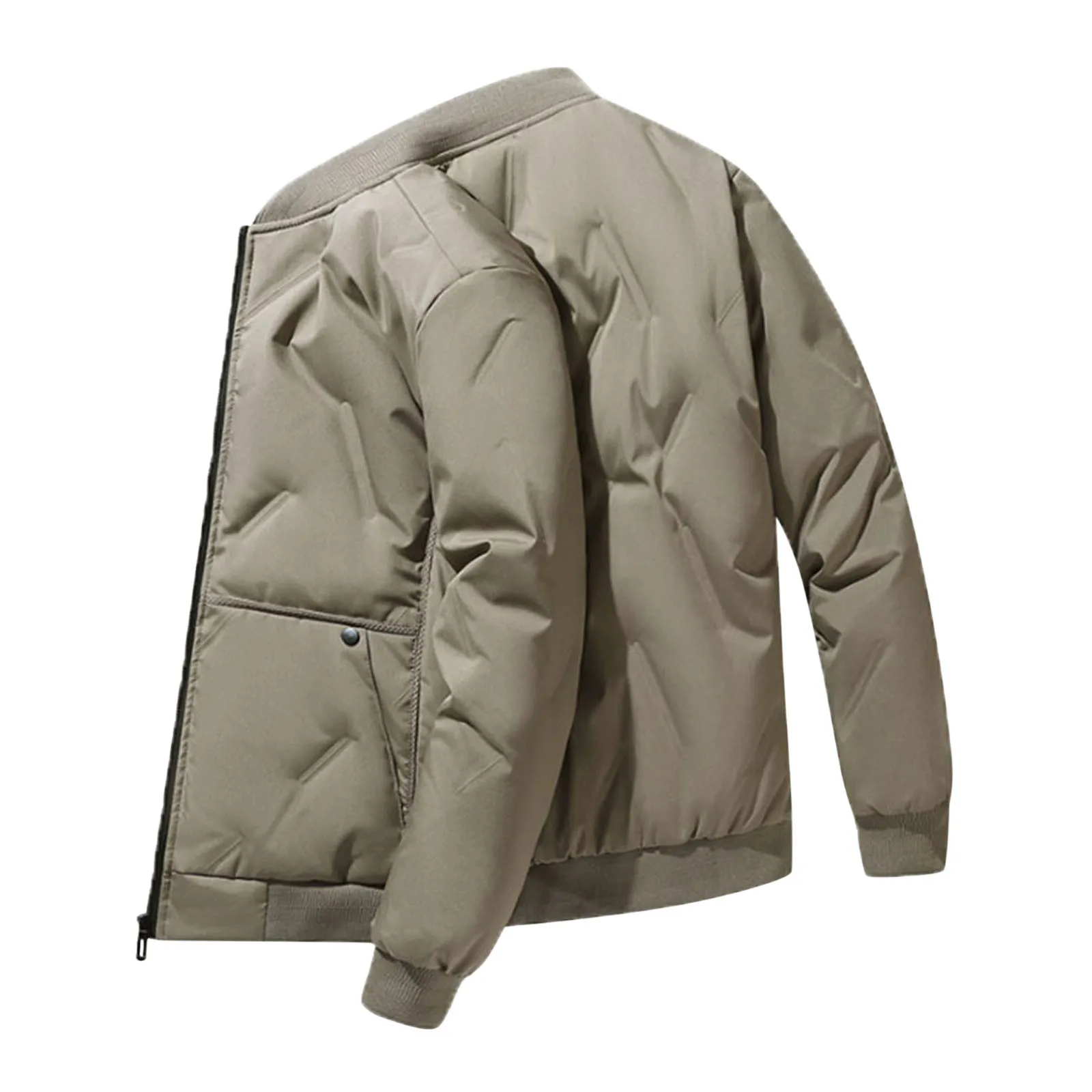 Veste coupe-vent et chaude pour homme avec col de baseball, veste de pluie isolée pour homme, grand et grand sourire, décontracté, hiver