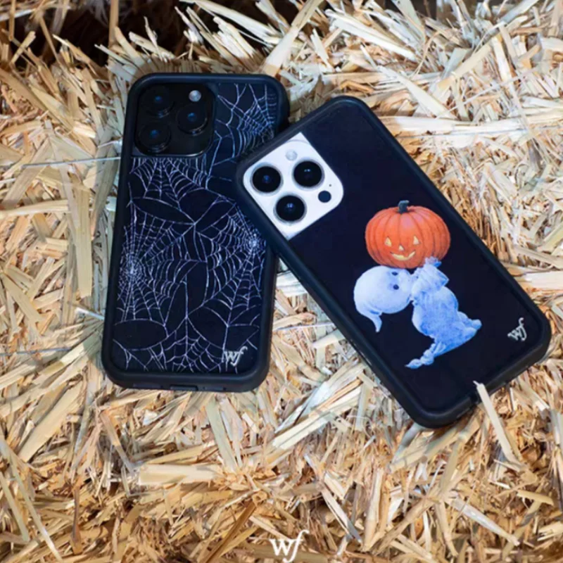 حافظة لهاتف آيفون 16 15 14 13 12 17 Pro Max Plus Air Cobweb أسود WF غطاء مقاوم للصدمات #4