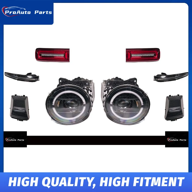 

Complete Blackout Light Kit For G-Class W464 W465 Headlights Taillights Mirror Lights With Scanning G Class Smoked Lights