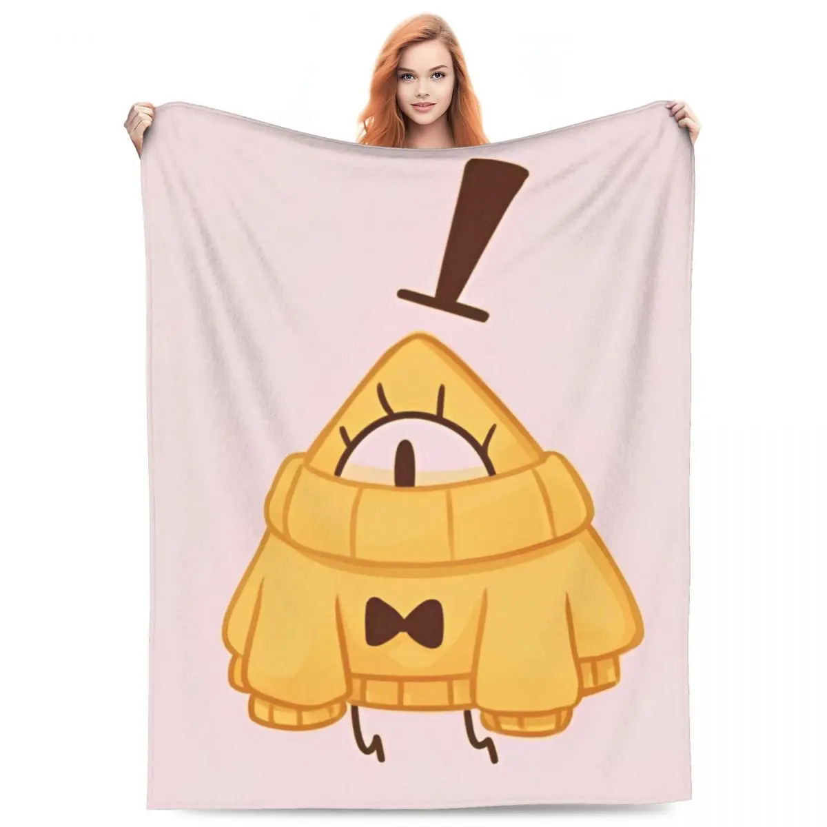 Gravity Falls Flannel Throw Blanket Cute Bill Cipher Adventure Mystery Comedy Animated Blankets for Home Bedroom Warm Bed Rug