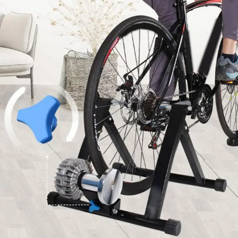 Support d'entraînement de vélo en acier inoxydable, portable, pliable, magnétique, intérieur, équitation, stationnaire, exercice avec bruit