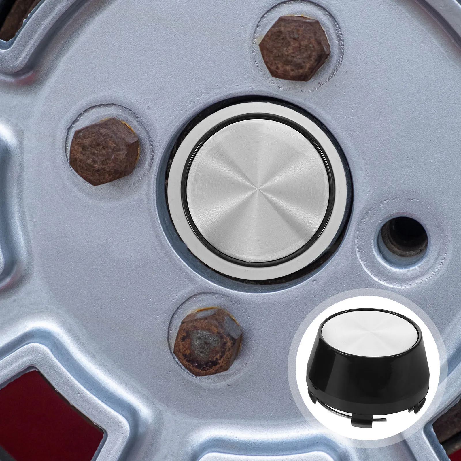 4 قطع من قبعات مركز العجلة الأنيقة، تصميم ABS خفيف الوزن، متوافق مع معظم المركبات، تعزز المظهر، غطاء مركز العجلة