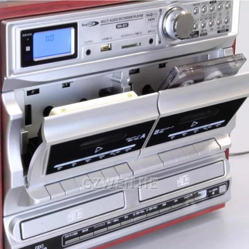 

Vinyl Record Player Modern Jukebox Antique Phonograph Double CD Tape Audio Multi-Function Radio Tape CD USB