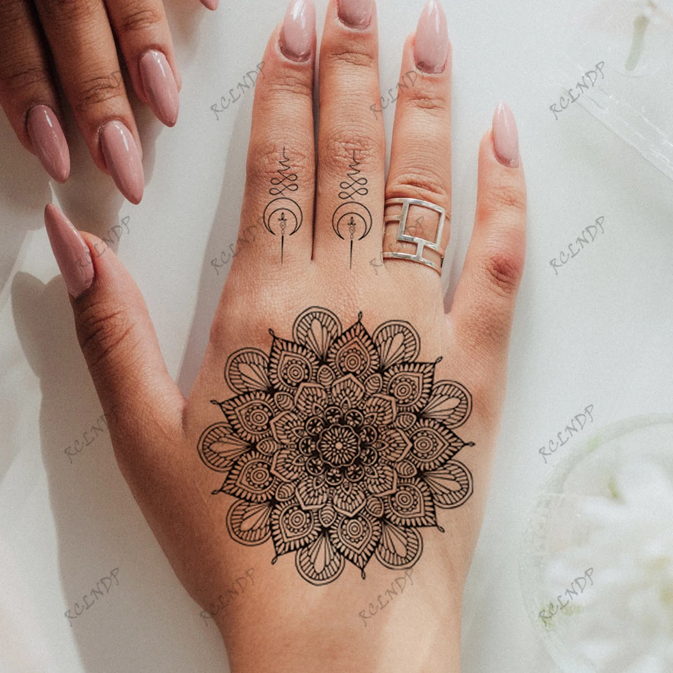 ملصق وشم مؤقت مقاوم للماء ، طائر الفينيق ، ماندالا ، كلاسيكي ، نمط كرمة ، مزيف ، للنساء والفتيات