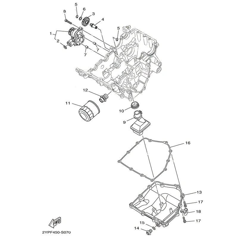 For Original imported YZF-R3 oil pan MT-03 engine chassis chassis original new sealing pad screws