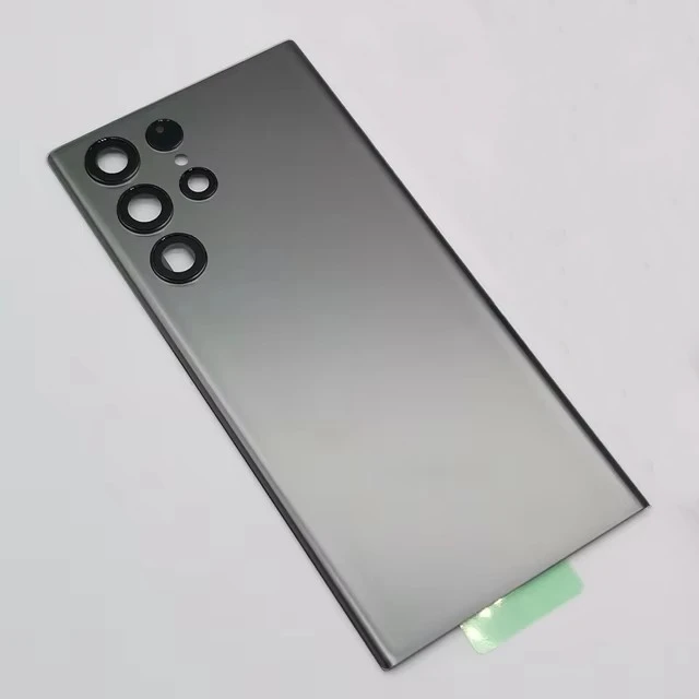 الإسكان الخلفي لهاتف سامسونج جالاكسي S22 الترا غطاء خلفي زجاجي لإصلاح استبدال حافظة باب البطارية + ملصق عدسة الكاميرا #4