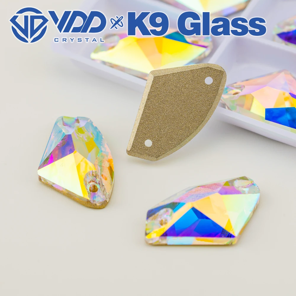 VDD S255 Crystal AB Galactic Top Quality K9 Glass Sew On Rhinestones Crystal Flatback Sewing Stones For Clothes Decorations