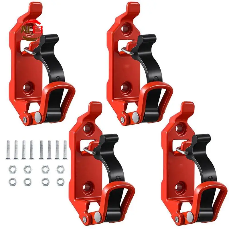 AEE3-Shovel Mount For Roof Rack, Metal Rubber Clamps, Wall Mounting Brackets, Quick Release Holder Mount Kit(4 Pcs) Red Easy Ins