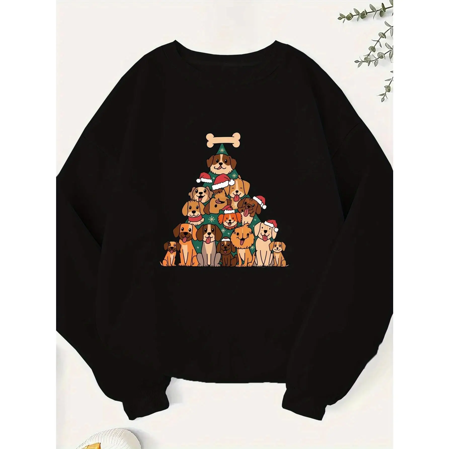 

Cute Dog Christmas Tree Sweatshirt, Pet Lover Xmas Sweater, Funny Dog Mama Gift, Holiday Graphic Hoodie, Unisex Winter Tops