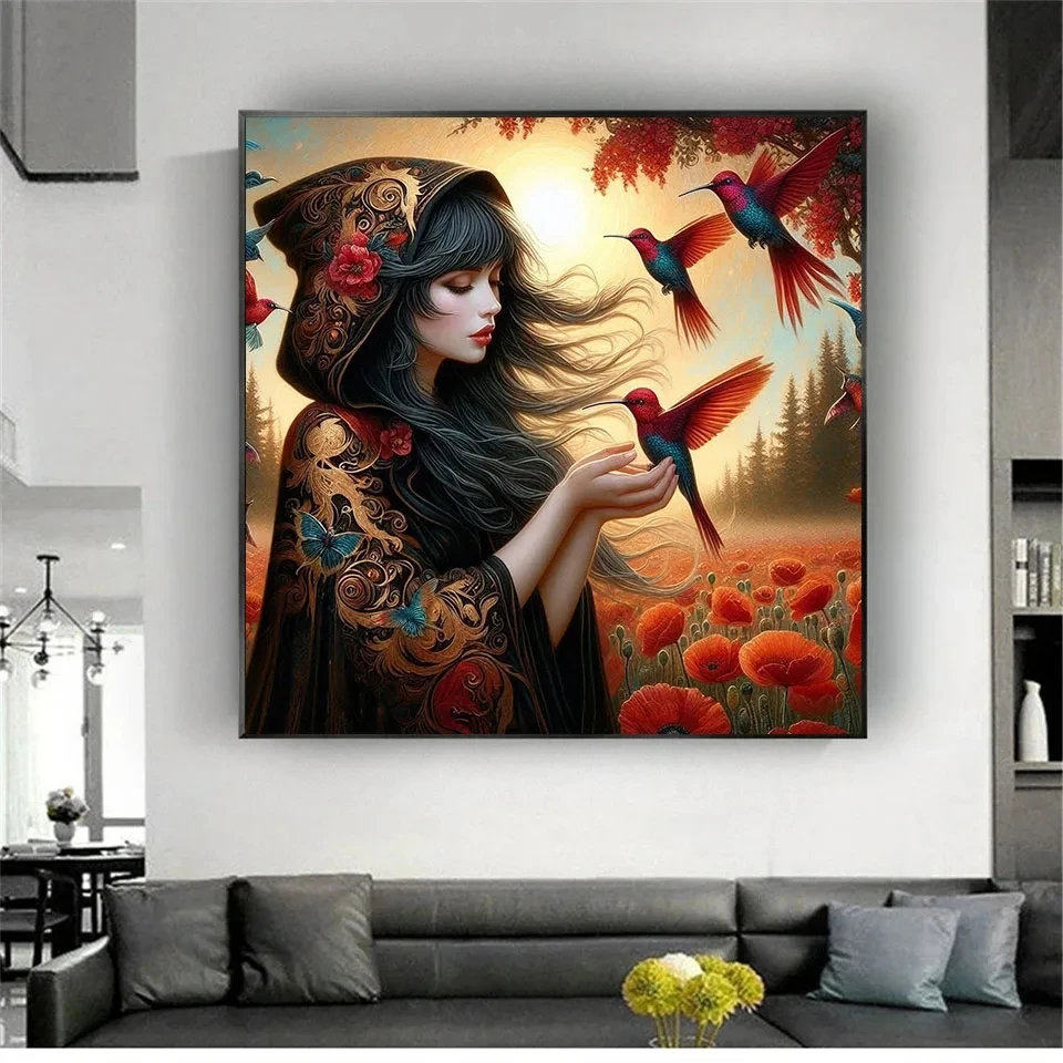 

Подарки на Хэллоуин 5D DIY алмазная живопись искусство фэнтези лес женщина вышивка полный горный хрусталь вышивка крестиком мозаика домашний декор