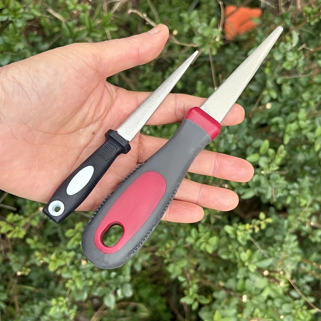 Single Piece Diamond Sharpening Tool for Shears And Equipment, Double-Sided Flat And Curved