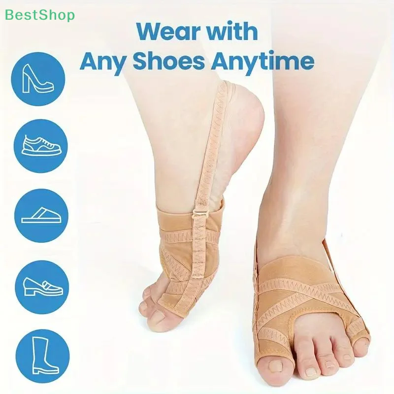♥ ♥ ♥ Verstelbare ademende mesh-voetmouwen met dubbele neus, Hallux Valgus-corrector, aparte teencorrector voor grote en kleine tenen