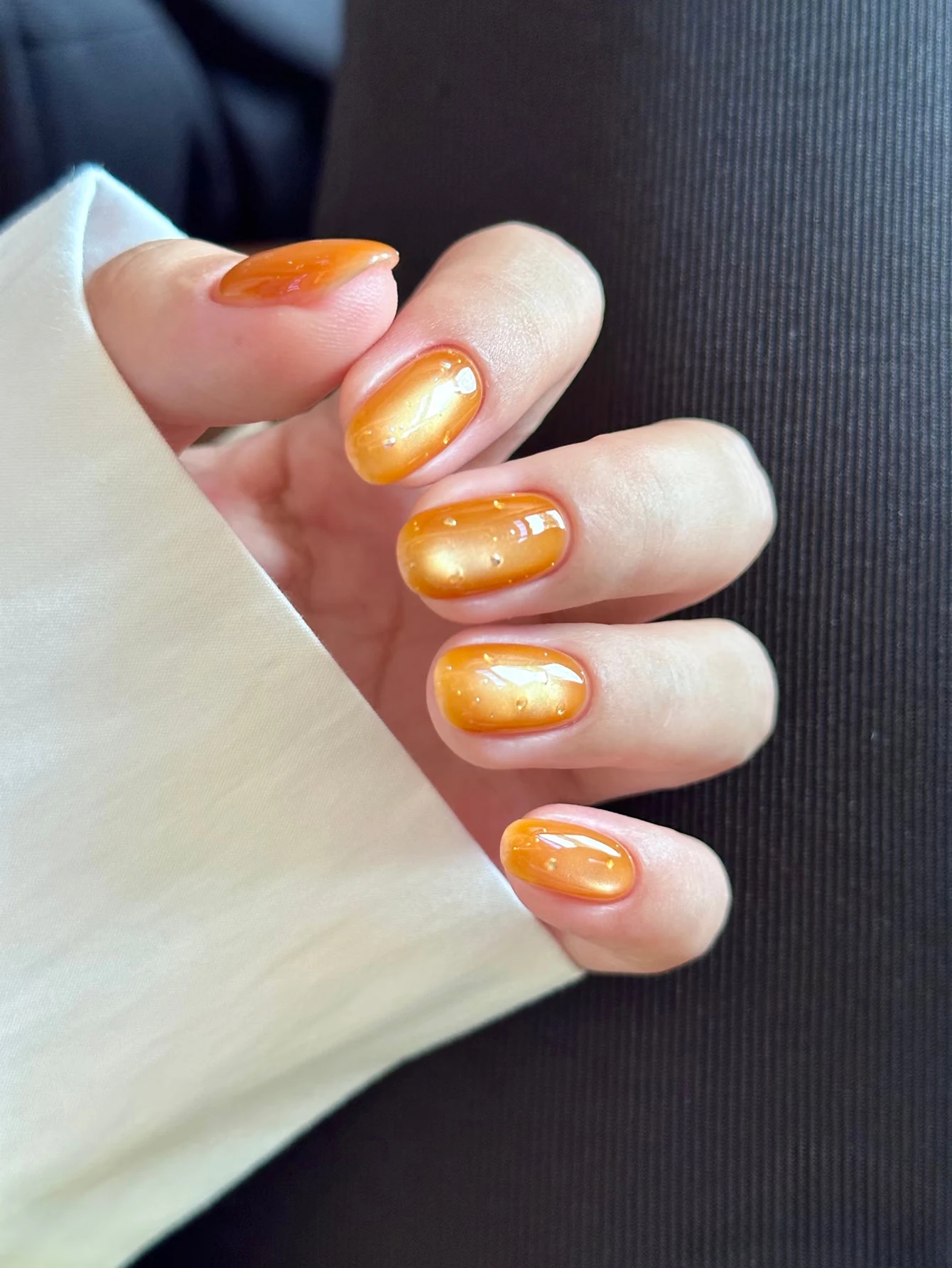 PSK 오렌지 씨 버블 워터 글라스 비즈 크리스탈 캣아이 젤 네일 폴리쉬 2025 신상 인기 가을 화이트닝 만능 네일 아트 1개