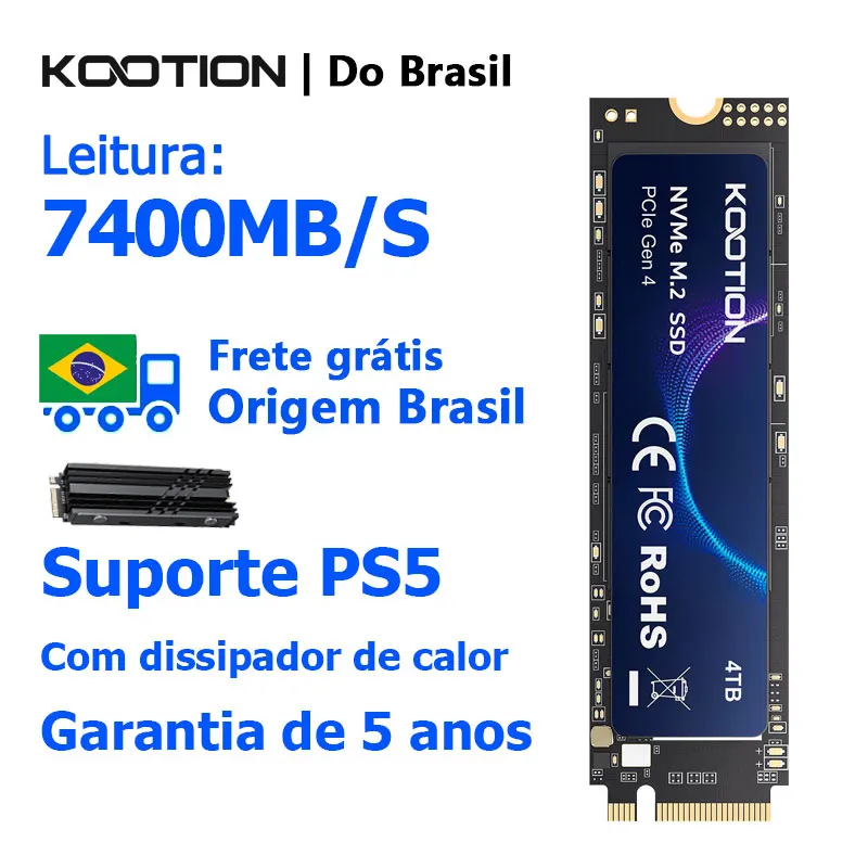 4TB SSD Nvme KOOTION M2 4TB 2TB 7400MB/s SSD PCIe4.0x4 Gen4 M.2