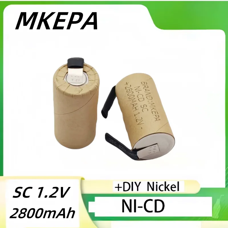 MKEPA 1-20pcs Screwdriver Electric Drill SC Batteries lpega 1.2V 2800mAh SubC Ni-Cd Rechargeable Battey