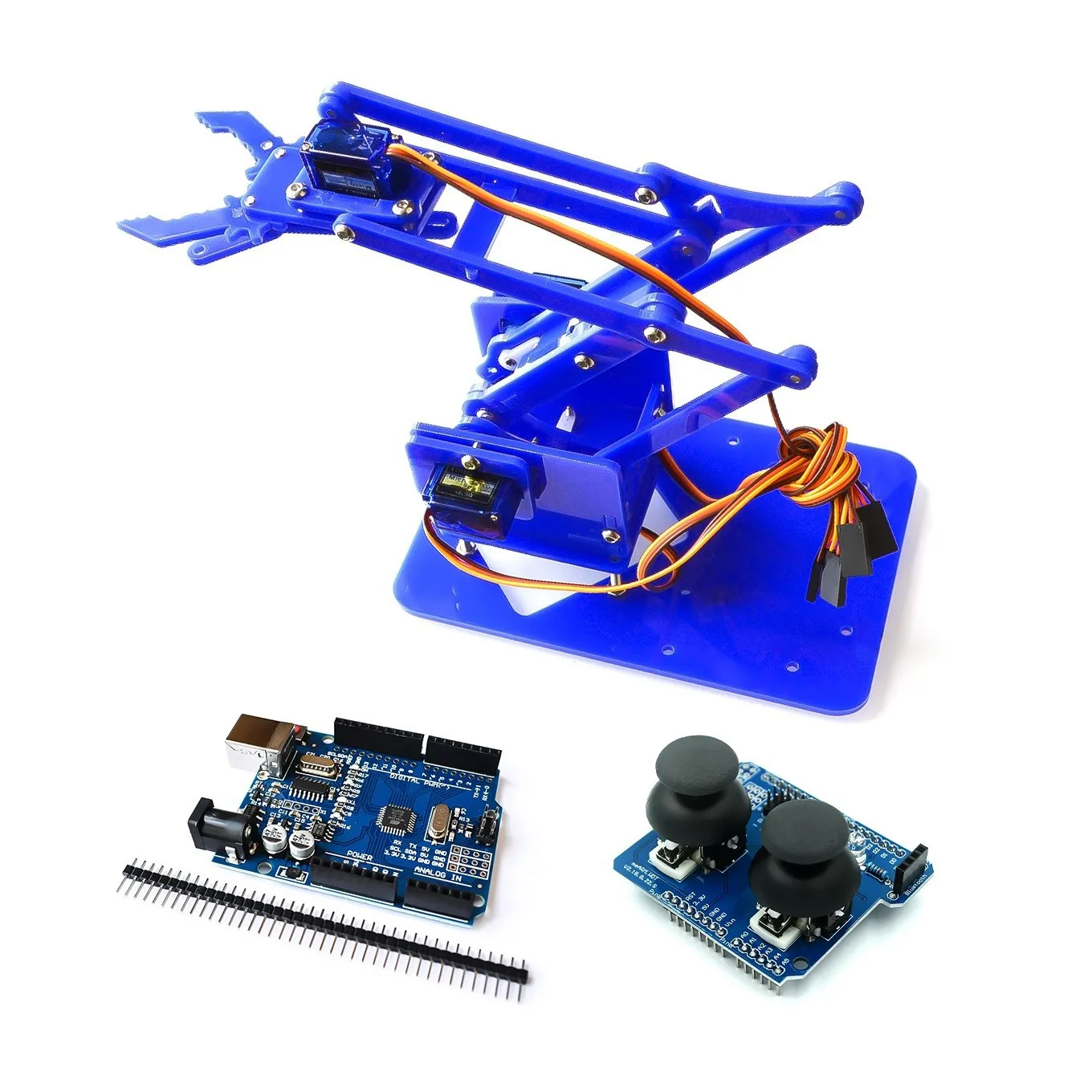 4-dof, acrylic robotic arm manipulator for the Arduino DIY kit robot