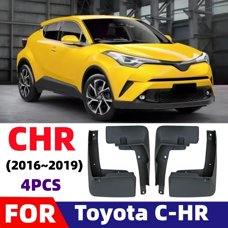 For Toyota C-HR CHR 2016 2017~2019 4pcs Car Front Rear Wheel Mudguard TPE Mud Flaps Anti-Sand Splash Guards Fender Protect Cover
