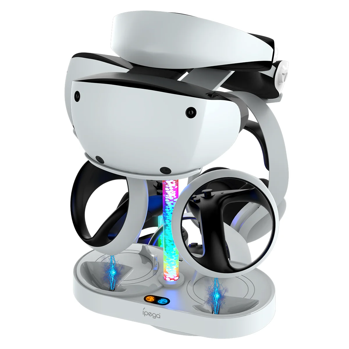 For PS VR2 Dual Controller Magnetic Suction Charging Dock for PS5 Headset And VR Console Storage Stand With RGB Light