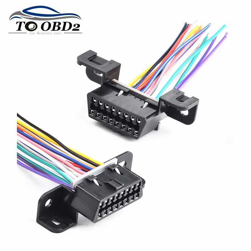 

16-контактный разъем OBD2 с полноъядерным проводом 10 см, Универсальный Фиксированный разъем Buick Cadillac original car J1962F, розетка с открытым проводом