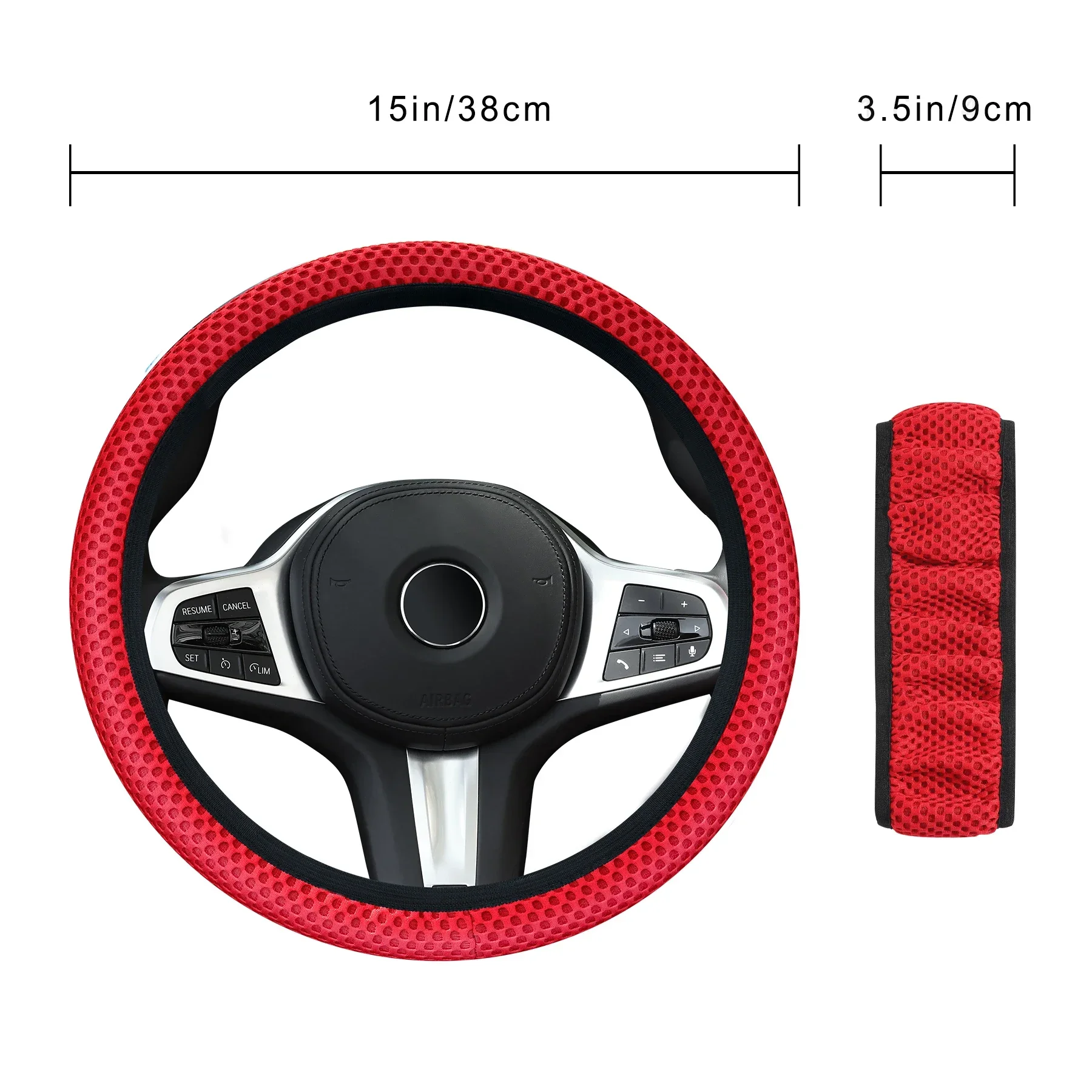 Universal Car steering wheel cover summer ice silk breathable non-slip no inner ring elastic mesh handlebar cover Accessories image 6