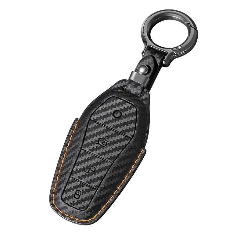 For BYD Han carbon fiber key cover Qin plusdmi Song pro Dolphin Yuan Tang EV frigate 07 destroyer 05