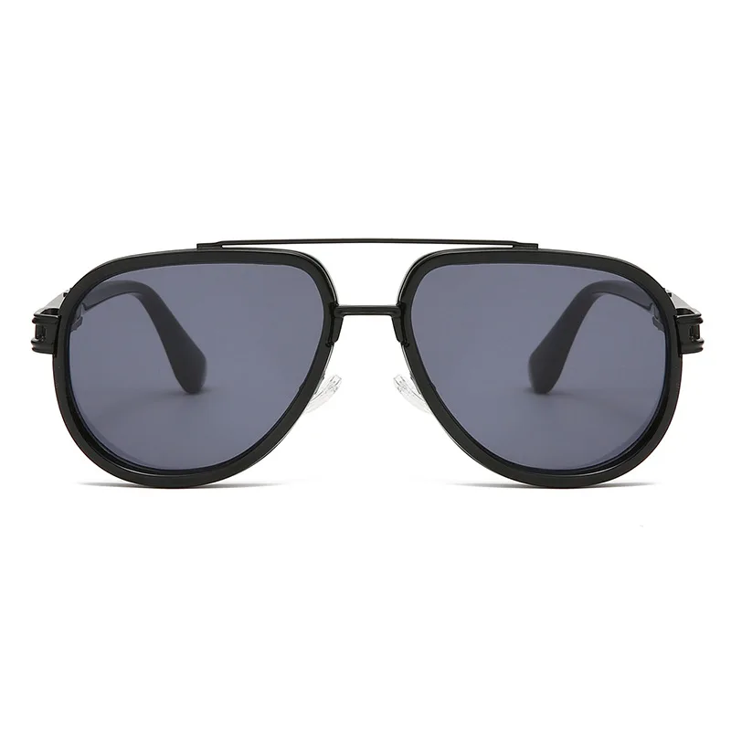 Retro Pilot Sunglasses Unisex Double Bridge Metal PC Spliced Frame Vintage Luxury Fashion Sun Glasses UV400 Trendy Shades 3552