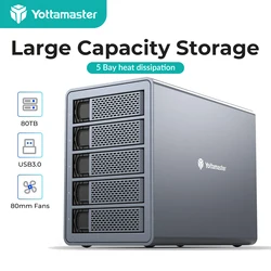 Yottamaster 5 Bay RAID External Hard Drive Enclosure 2.5