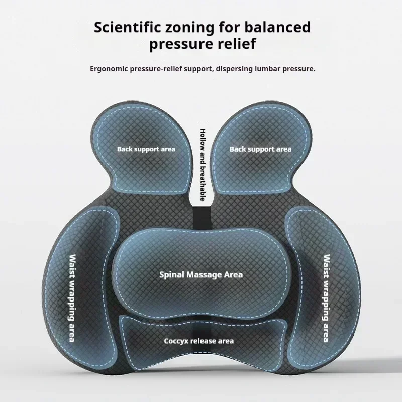 Bürostuhl-Sitzkissen mit Lendenwirbelstütze, Ergonomisches Memory-Schaum-Kissen, Hämorrhoiden-Entlastungskissen, Studenten-Sitzkissen