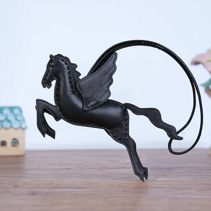 

Little Pegasus Pendant, Genuine Leather Bag Pendant, Handmade Tassel Rearview Mirror Car Pendant, Bag Charm