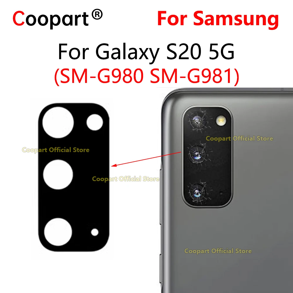 New Rear Back Camera Glass Lens For Samsung Galaxy S20 5G SM-G980 SM-G981 Replacement With Adhesive Sticker