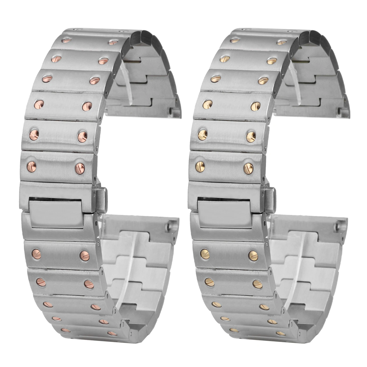 

Стальной браслет 21 мм для Cartier Santos WSSA0010 WSSA0009 WSSA0018, высококачественный ремешок для часов из нержавеющей стали, мужской ремешок для часов