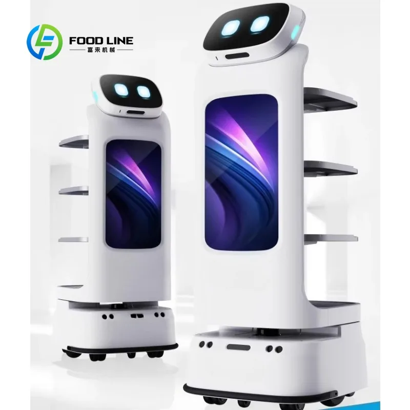 Food Delivery Robot 10kg Load Capacity Smart Navigation Anti Collision Multi Floor Service Commercial Equipment  Customized