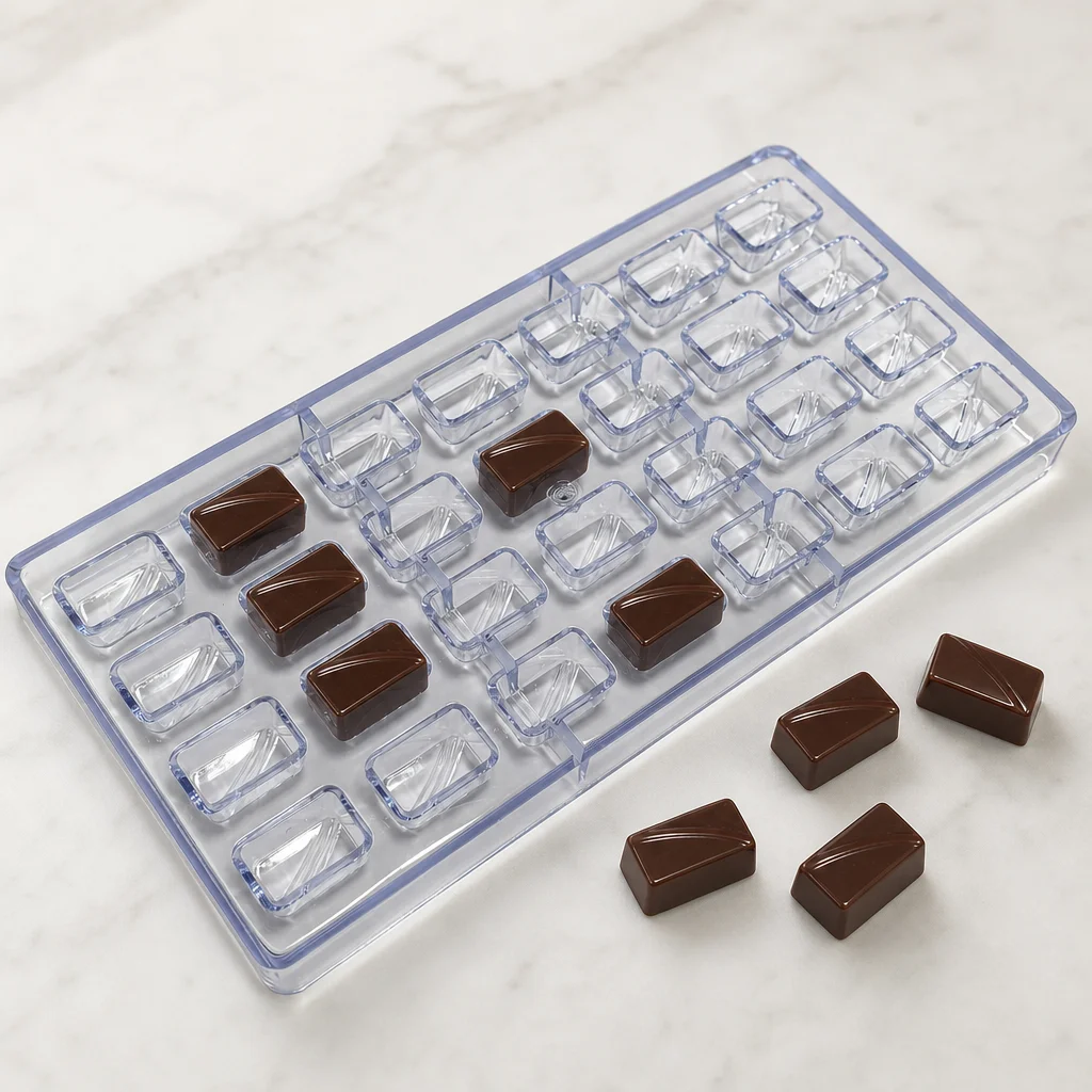 Polycarbonate Chocolate Mold, 28 Cavity, Beginner Friendly, Home Use, Food Grade DIY Baking Tool for Chocolate & Candy Making