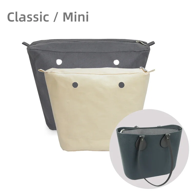 New Waterproof Inner Obag Organizer Insert Zipper Pocket for Classic Mini O bag Canvas lining accessories