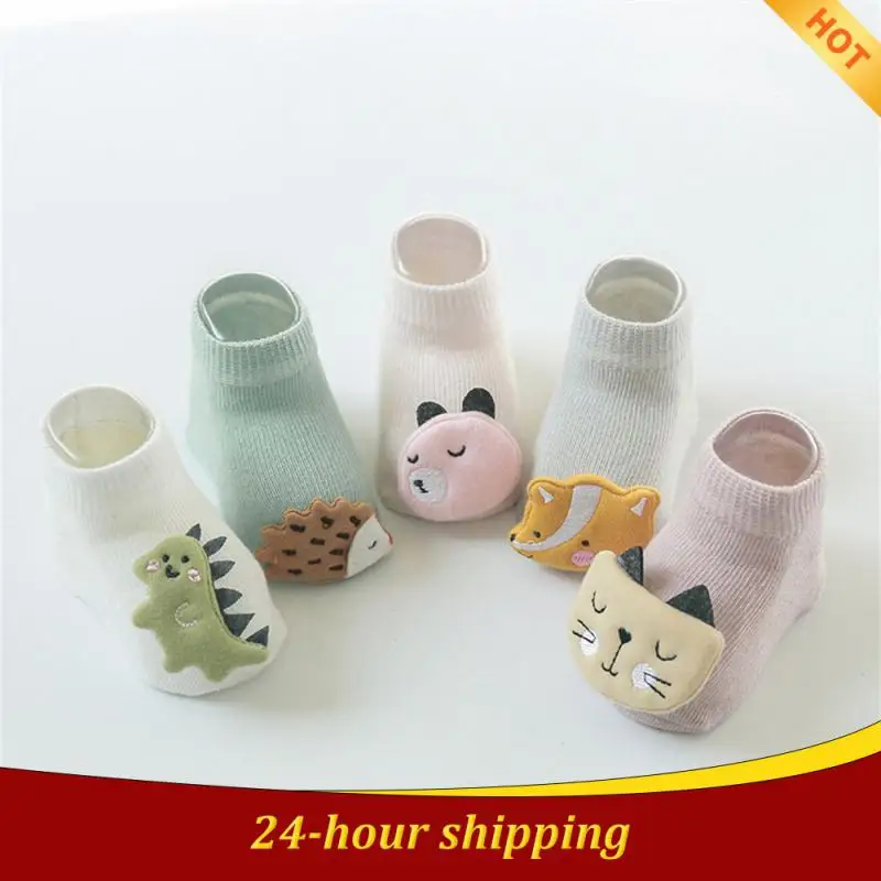 

1PCS Cute Baby Boy Girl Socks Kids Dinosaur/fox Newborn Cheap Stuff Anti Slip Sokken for 0-3years Bebe Infant Toddlder Floor