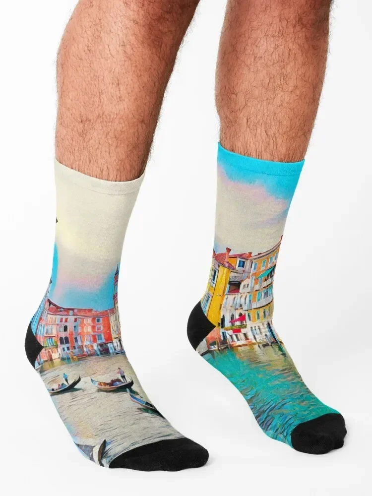 Venice Italy Socks Stockings man Christmas football luxury Designer Man Socks Women's