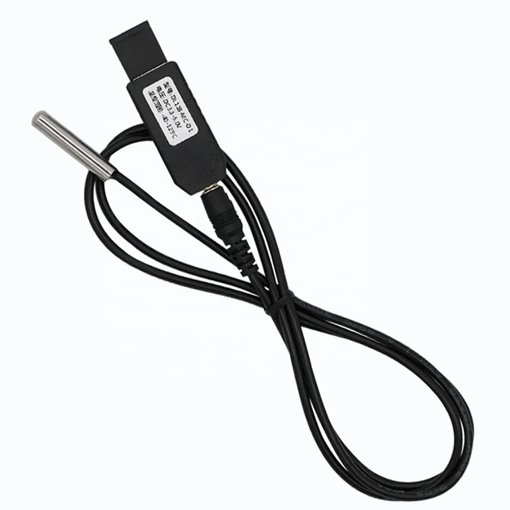 Taidacent High Precision USB Serial Temperature Data Logger 3.5MM Interface DS18B20 Sensor RS485 Modbus RTU Temperature Probe